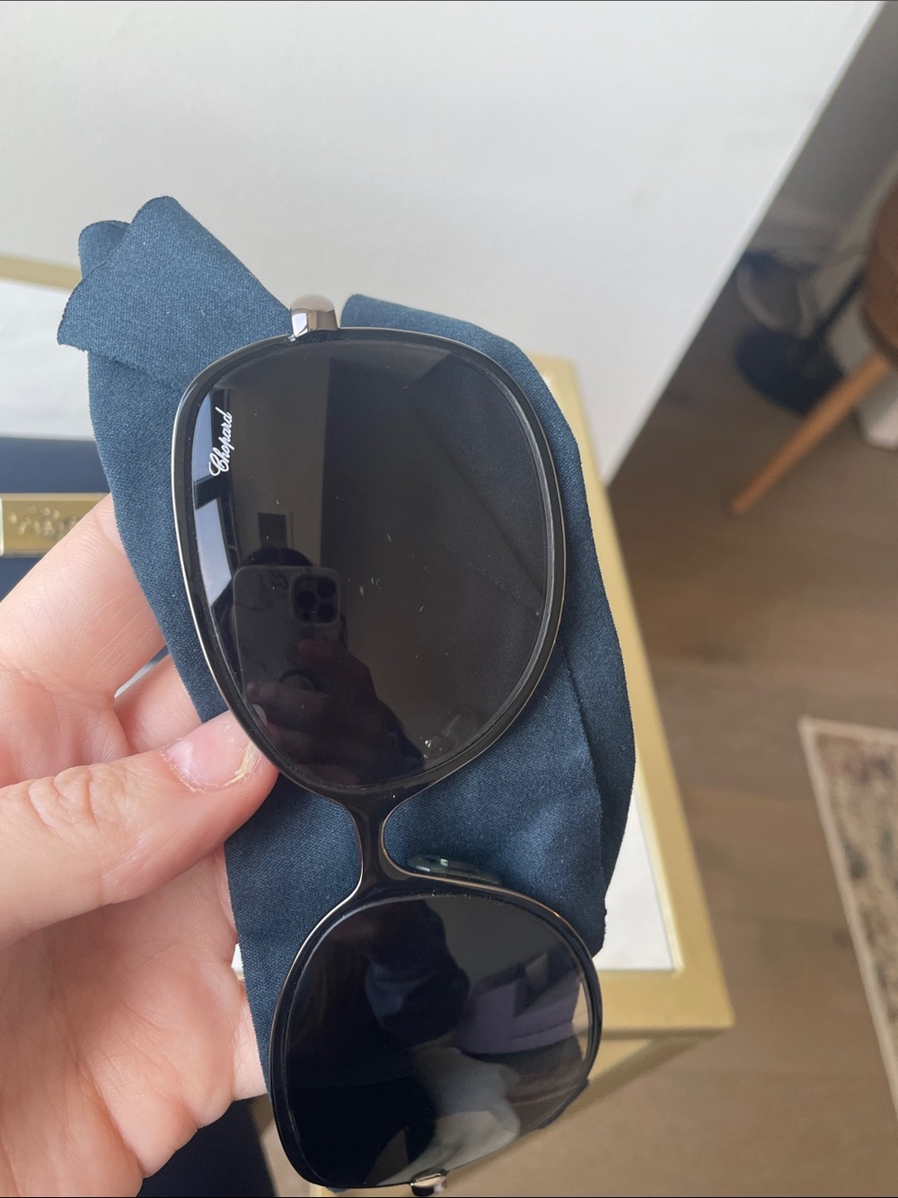 Chopard Black and Silver Gradient Oversized Women's Sunglasses - Picture 11 of 12